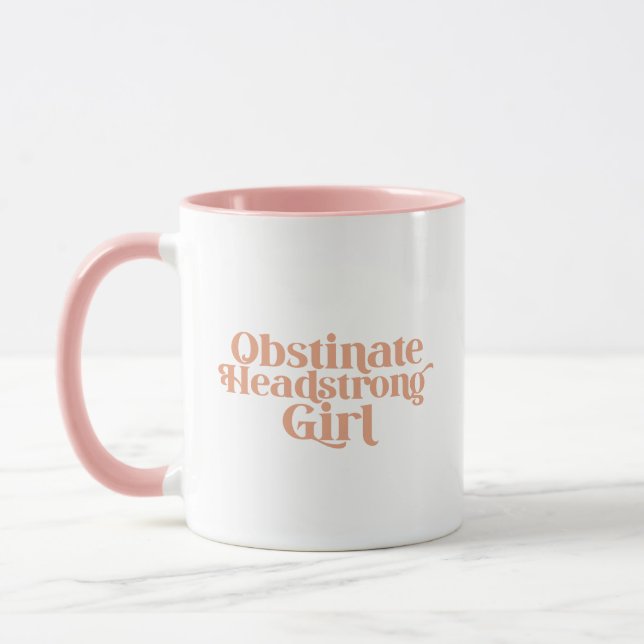 Caneca Menina Obstinada e Teimosa de Jane Austen (Esquerda)