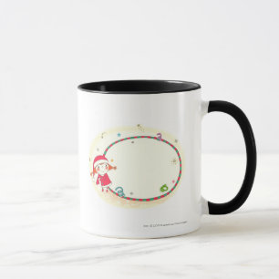 Caneca Menina que veste o traje do papai noel