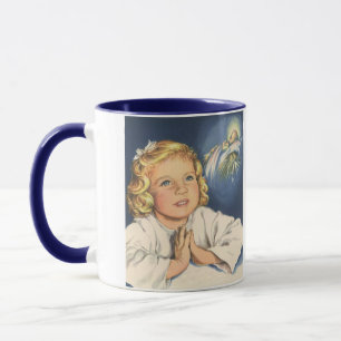 Caneca Menina rezando para Jesus Cristo, Orações da Hora 
