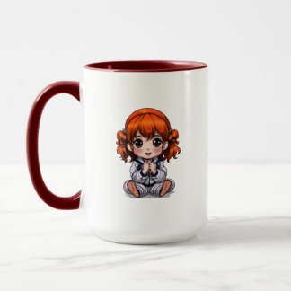 Caneca Meninas cortadas cabelo laranja