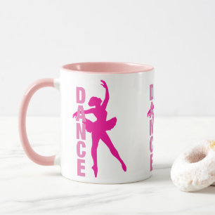 Caneca Meninas Dança de Ballet em Rosa Quente