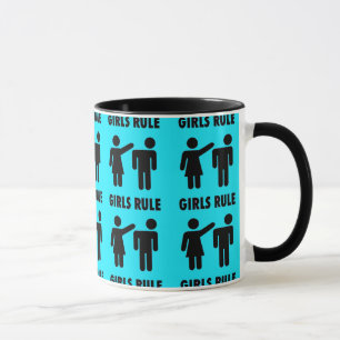 Caneca Meninas Engraçadas Regra Teal Turquoise Blue Girl