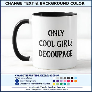 Caneca Meninas Legais Decoupage Texto Personalizado BW02 