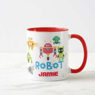 Caneca Meninas Meninos Amam ROBÔS VERMELHO Chamado Carto