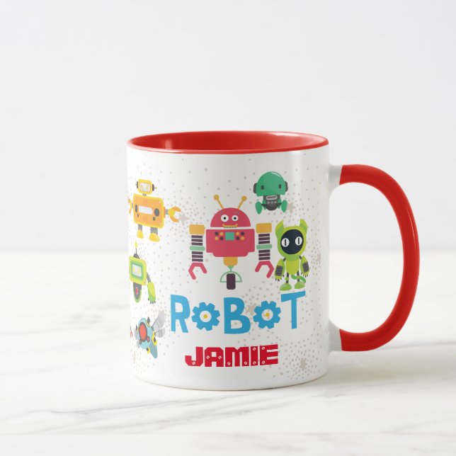 Caneca Meninas RAPYS adoram ROBOTS RED batizados de anima (Direita)