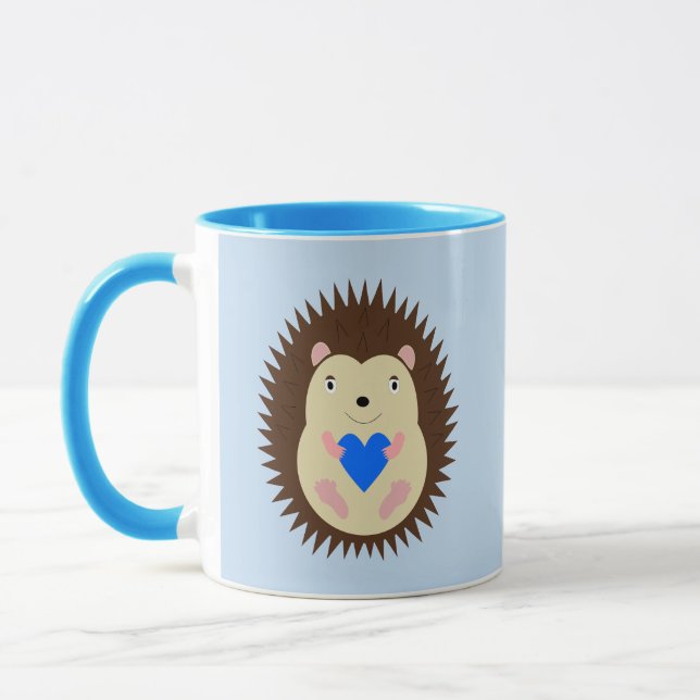 Caneca Menino Azul Coração Ourico (Esquerda)