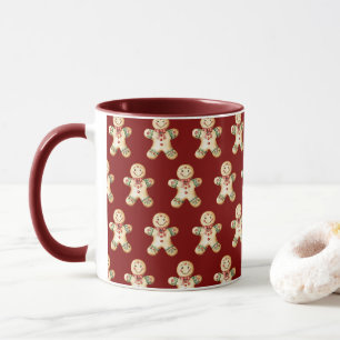 Caneca Menino de Biscoito de Gengibre Fofo Bebendo Café