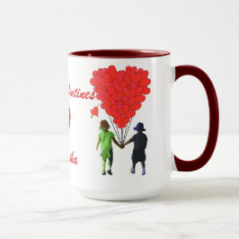 Caneca Meninos românticos bonitos segurando Namorados de