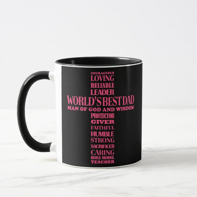 Caneca Mens Christian Padre Dia de os pais Homens Deus (Esquerda)