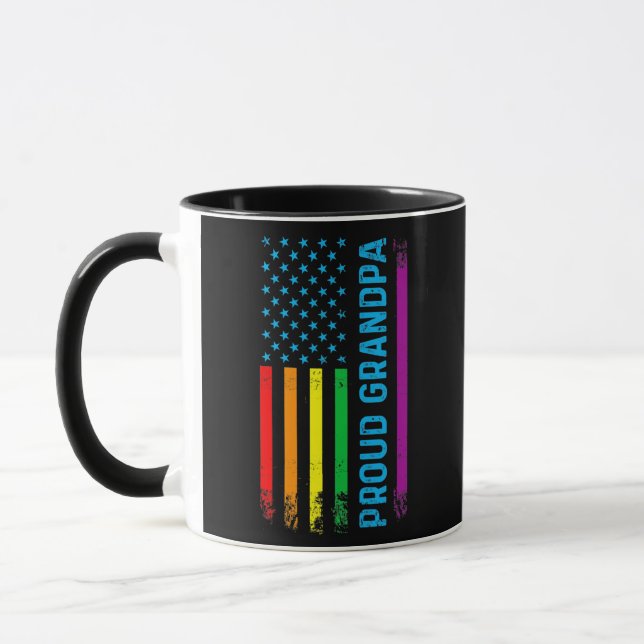 Caneca Mens Orgulhosos Vovô LGBT Orgulho gay Rainbow (Esquerda)