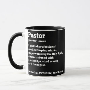 Caneca Mens Pastor Funny Definition Funny Pastor Noun