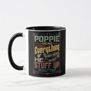 Caneca Mens Poppie sabe tudo se não sabe