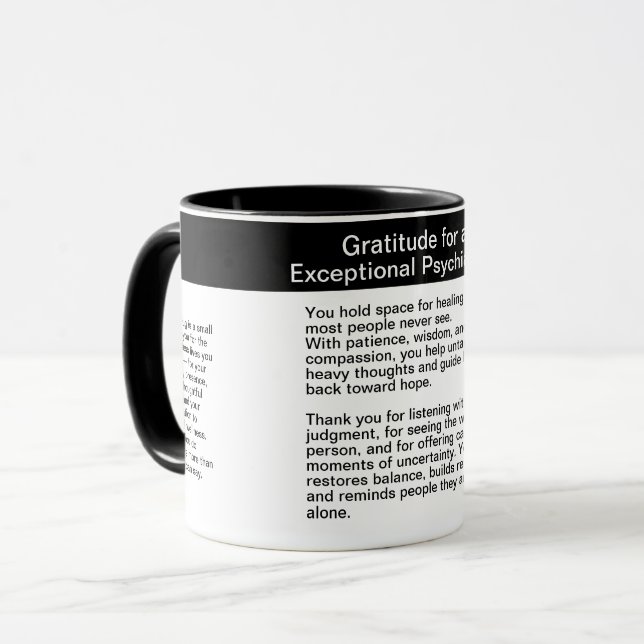 Caneca Mensagem de Agradecimento ao Psiquiatra (Frente Esquerda)
