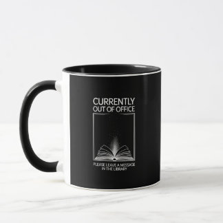 Caneca Mensagem de cartão de data de biblioteca fora do e