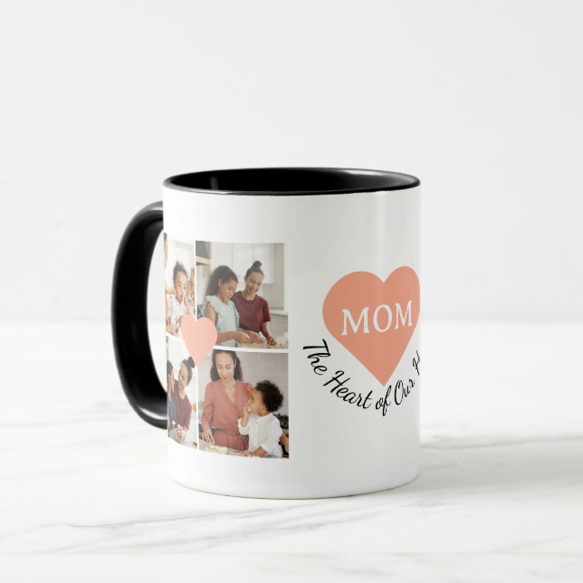 Caneca Mensagem de Mãe Sensível de Colagem de 8 Fotos Per (Frente Esquerda)