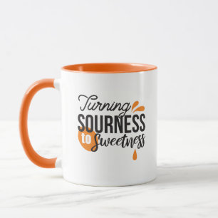 Caneca Mensagem de vida positiva - Transformando azedo em