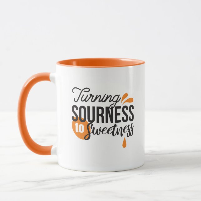 Caneca Mensagem de vida positiva - Transformando azedo em (Esquerda)