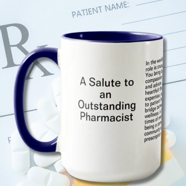 Caneca Mensagem do Farmacêutico Obrigado (Criador carregado)