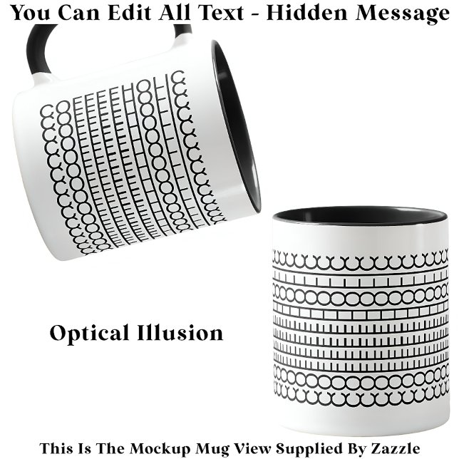 Caneca Mensagem oculta Coffeeholic 115B Novidade engraçad (Criador carregado)