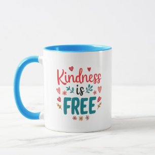 Caneca Mensagem "Seja Gentil" Positiva com Corações