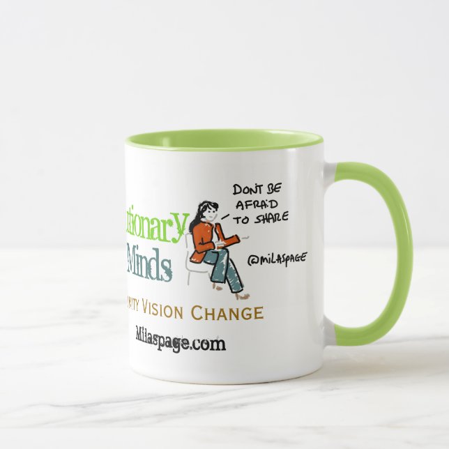 Caneca Mentes revolucionárias do café social dos meios - (Direita)