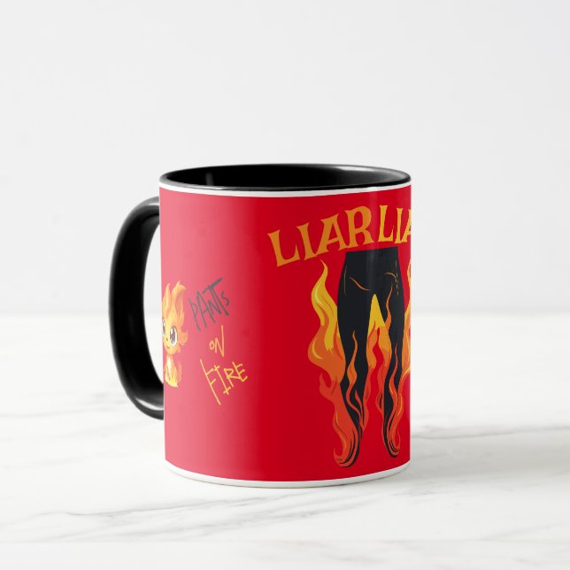 Caneca Mentiroso, Mentiroso, Pant está em chamas (Frente Esquerda)