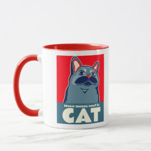 Caneca Meow quer dizer madeira em gato, uma citação eng