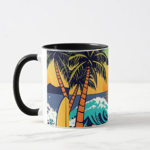 Caneca Mergulhe no verão com vibrantes vibrantes vibraçõe