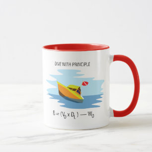 Caneca Mergulho com princípio de Archimedes