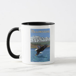 Caneca Mergulho da águia americana - Yellowstone