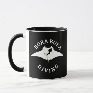 Caneca Mergulho Scuba Com Raios Manta Em Bora Bora