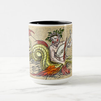 Caneca Merman tocando uma Lyre medieval