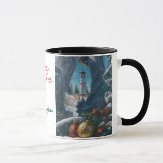 Caneca Merry Christmas Crisp Point Lighthouses