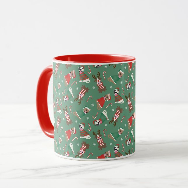 Caneca Merry Christmas Pit Bull Cães (Frente Esquerda)