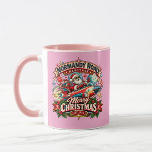 Caneca Merry Christmas Santa Rocket – Natal Rosa R