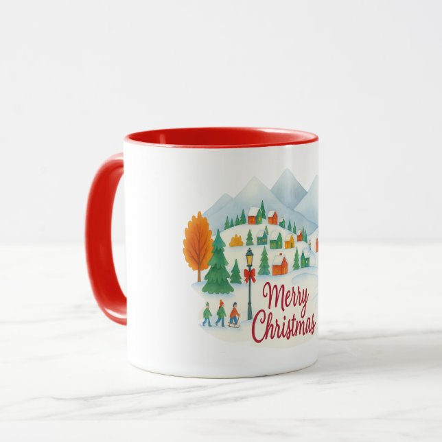 Caneca Merry Christmas – Winter Village Holiday Comb mug (Frente Esquerda)