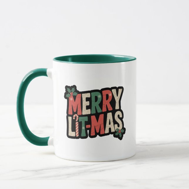 Caneca Merry Lit-mas Bookish Coffee (Esquerda)