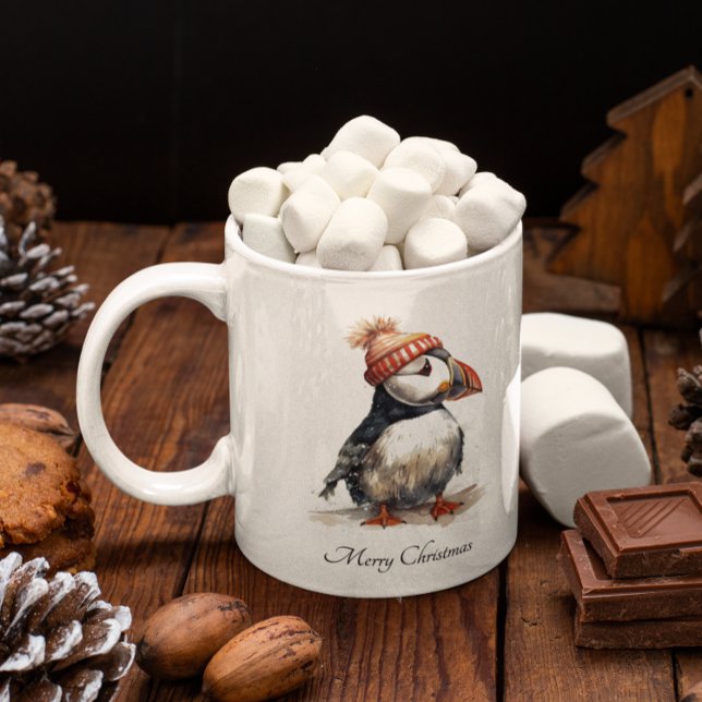 Caneca Merry Puffin, personalizado (Criador carregado)