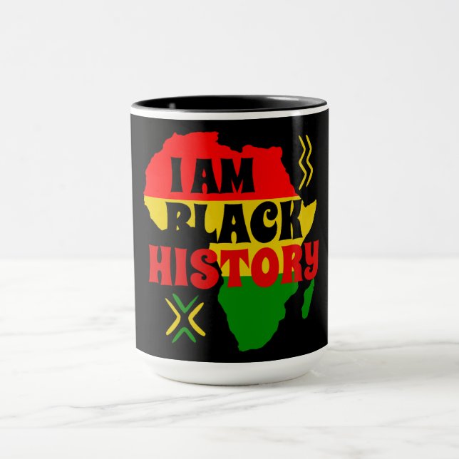 Caneca Mês da História Negra, Americano Africano (Centro)