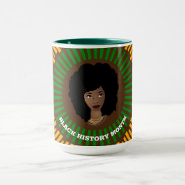 Caneca Mês da História Negra, Raios do Sol, Mulher Negra