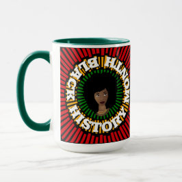 Caneca Mês da História Negra, Raios do Sol, Mulher Negra