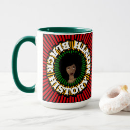 Caneca Mês da História Negra, Raios do Sol, Mulher Negra