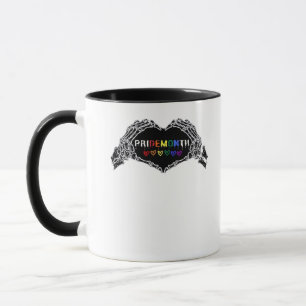 Caneca Mês Skeleton Heart Mãos LGBTQIA