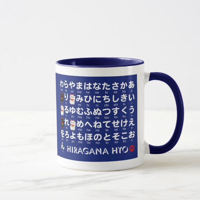 Caneca Mesa japonesa dos Hiragana & dos Katakana (Direita)