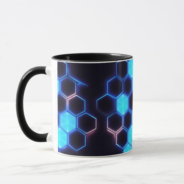 Caneca Mesmerização de Azulejos Holográficos Cyberpunk He (Esquerda)