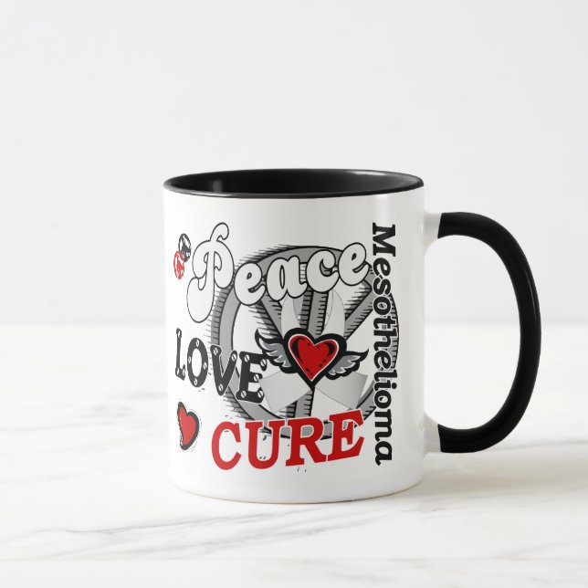 Caneca Mesotelioma da cura 2 do amor da paz (Direita)