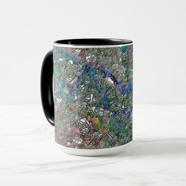 Caneca Mess de peças coloridas que realmente não existem (Frente Esquerda)