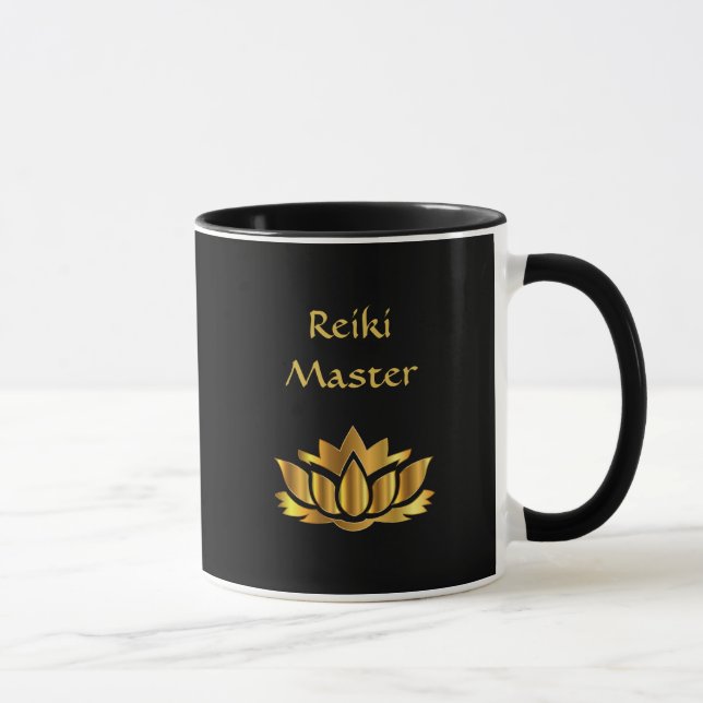 Caneca Mestre preto/Dourado de Reiki (Direita)