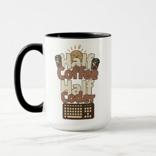 Caneca Metade Café, Metade Programador
