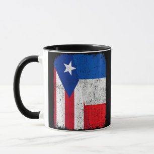 Caneca Metade Porto-Riquenho Metade Bandeira Francesa Org
